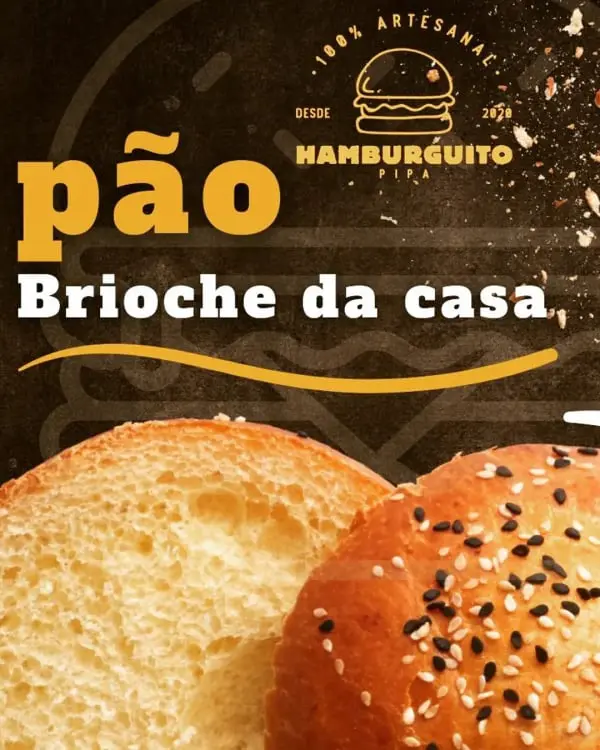 Hamburguito Pipa Pão Artesanal